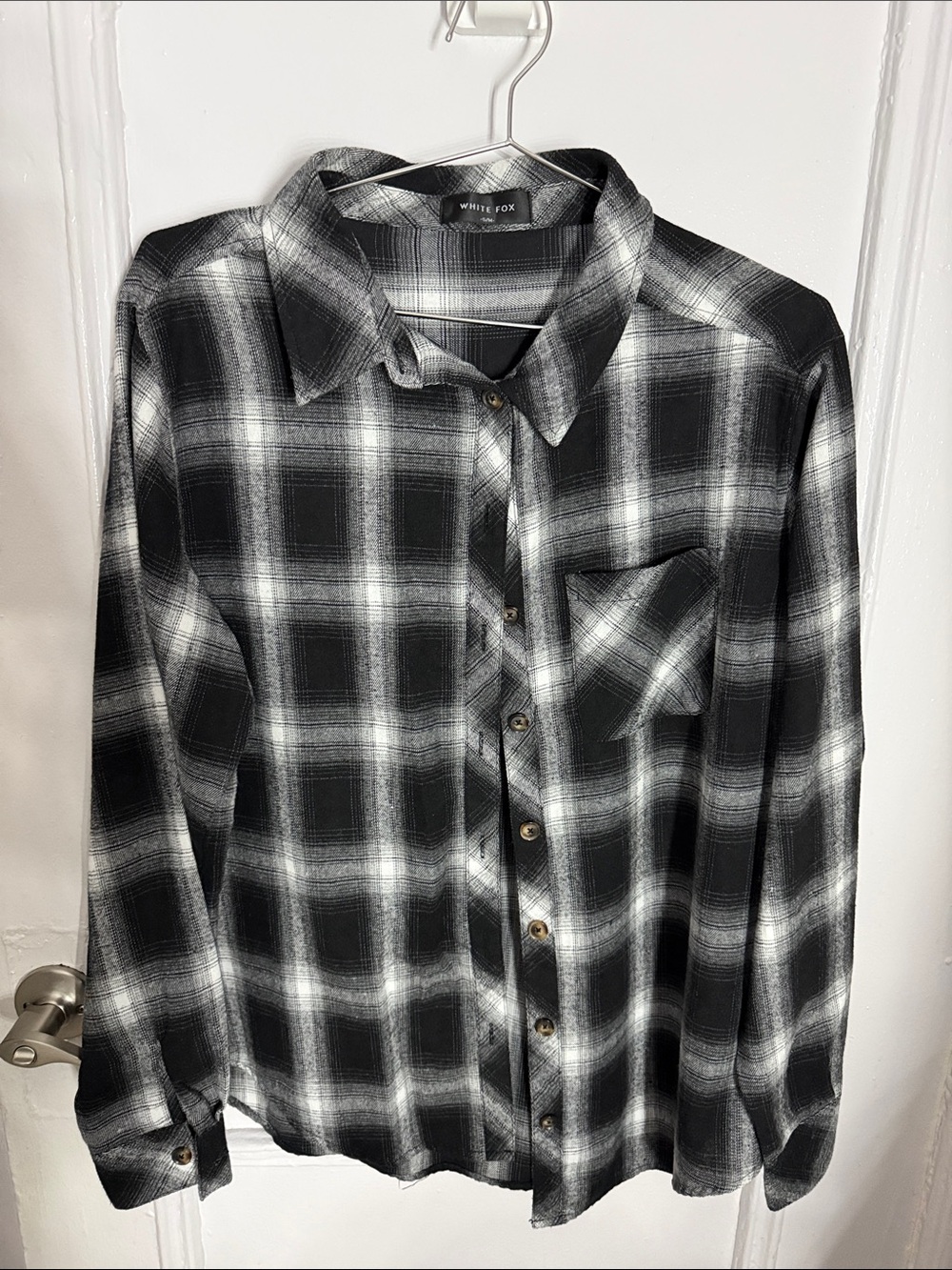 White Fox Black & White Plaid Button-Down Shirt